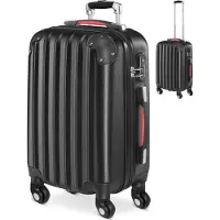 Monzana Valise rigide noire M 34L 33,5x21x50cm bagage avec cadenas