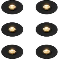 QAZQA Lot de 6 Spot encastrable moderne noir 12 cm - Buco