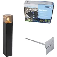 QAZQA Lampe d'extérieur sur pied noire 50 cm IP44 avec effet verre fumé - Danemark