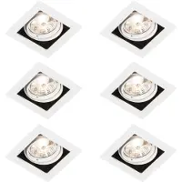 QAZQA Lot de 6 Spot encastrable blanc orientable - Artemis 70