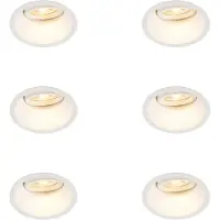 QAZQA Lot de 6 Spot encastrable blanc orientable et inclinable - Alloy