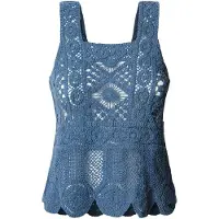 Pepe Jeans pour femme. PL702291 Haut de page Bleu olive (S), Casuel, Coton, Sans manches / bretelles