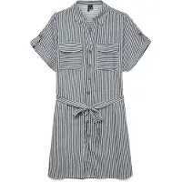 Vero Moda Robe-chemise 'VMBumpy' bleu / blanc