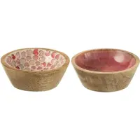 J-Line Bol bois de manguier rose small assortiment de 2