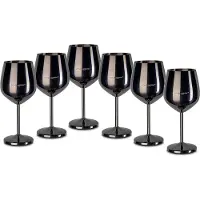 Echtwerk Verres à vin en acier inoxydable 6pcs édition, couleur:noir