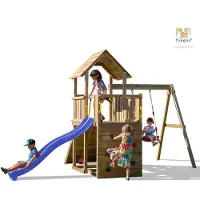 Fungoo CAROL3 / BOIS D'AIGUILLE KDI Tour de jeux extérieur jardin toboggan balançoire grimper