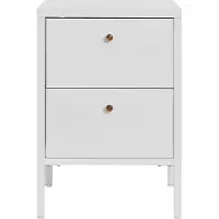 Ebuy24 Dalby commode 2 tiroirs blanc.