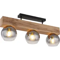 Globo Lighting Plafonnier métal noir mat, 3x E27