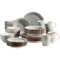 MÄSER 931612 Service combiné Lumaca pour 6 personnes, faïence, bleu (1 set, 30 pièces)