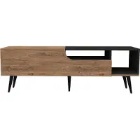 Skye Decor , Alba - Atlantic Pine, Anthracite, meuble TV, PANNEAUX DE PARTICULES 100 % MÉLAMINÉS, pin atlantique, 150 x 29,6 x 49,6 cm