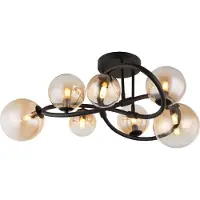 Globo Lighting Plafonnier noir Tuberius Design 7-lumière