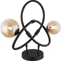 Globo Lampe de table noire Tuberius Design 2-lumière