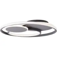 Brilliant Plafonnier moderne gris foncé Runda | intensité lumineuse variable via la télécommande | veilleuse | métal/silicone | max. 50 watts 5200 lumens 3000-6500 kelvins | Ø50cm