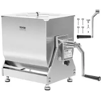 Vevor Mélangeur à Viande pour Chair à Saucisse Manuel Inclinable 20 L en Inox