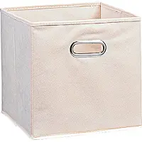 Zeller 14131 Boite De Rangement En Tissu Beige, 28 X 28 X 28 Cm