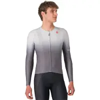 Castelli Hommes, Maillot de cyclisme, UPF Long Sleeve Jersey (XXL), Argent, Gris, XXL