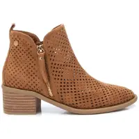 Xti pour femme. 14396102-CAMEL Bottines en cuir 143961 marron (39), 5 à 8 cm, Fermeture éclair, Casuel