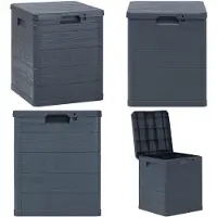 vidaXL Boîte de rangement de jardin 90 L Anthracite - Boîte de rangement - Boîte de rangement - Boîte à coussins