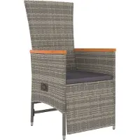 vidaXL Ensemble de jardin 3 pièces avec coussins Gris Poly rotin