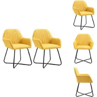 vidaXL Chaise de salle à manger 2 pcs. Jaune Tissu - Chaises de salle à manger