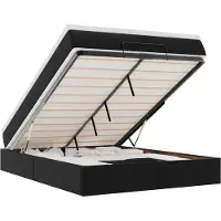 vidaXL Lit ottoman avec matelas noir 140x190 cm similicuir