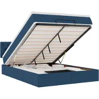vidaXL Lit ottoman avec matelas bleu 140x190 cm Tissu