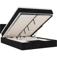vidaXL Ottoman-lit avec matelas noir 140x190 cm Tissu