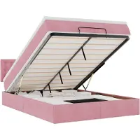 vidaXL Ottoman-lit avec matelas rose 140x190 cm velours