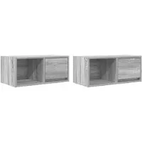 vidaXL Armoires TV 2 pcs. Gris Sonoma 60x31x25,5 cm Matériau dérivé du bois