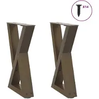 vidaXL Pieds de table basse 2 pcs. Acier naturel 28x(42-43,3) cm Acier
