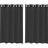 vidaXL Voile Rideaux avec œillets 2 pcs. noir 140x175 cm