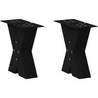 vidaXL Pieds de table basse en X 2 pcs. noir 40x(30-31) cm acier