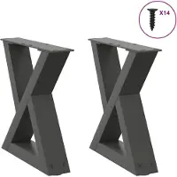 vidaXL Pieds de table basse 2 pcs. Anthracite 30x(30-31,3) cm Acier