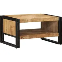 vidaXL Table basse 70x50x38 cm Bois massif rugueux Mango