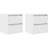 vidaXL Tables de chevet murales 2 pcs blanc 38x34x40 cm