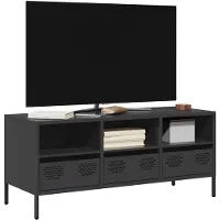 vidaXL Armoire TV noire 101,5x39x43,5 cm Acier laminé à froid
