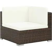 vidaXL Ensemble de salon de jardin 7 pièces avec coussins poly rotin brun - Ensemble de canapés de jardin - Ensemble de canapés de jardin - Ensemble de canapés de jardin