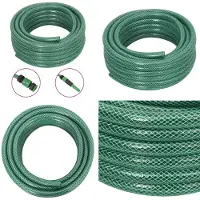 vidaXL Tuyau d'arrosage avec raccords vert 0,6" 10 m PVC - Tuyau d'arrosage - Tuyaux d'arrosage - Tuyau d'eau - Tuyau PVC