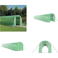 vidaXL Serre avec cadre en acier Vert 36 m² 18x2x2 m - Serre - Serres - Polytunnel - Serre accessible