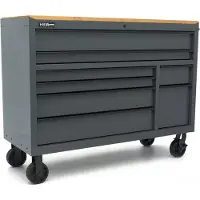 HBM Chariot à outils, 8 tiroirs, 142 cm, gris