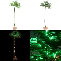 vidaXL Palmier artificiel avec 192 LEDs blanc chaud 300 cm - Arbre à LEDs - Arbres à LEDs - Palmier artificiel