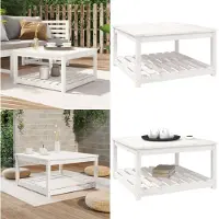 vidaXL Table de jardin blanche 82,5x82,5x45 cm Pin massif - Table de jardin - Tables de jardin - Table de terrasse - Table basse de jardin