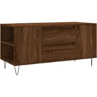 The Living Store Table basse marron imitation chêne 102x44,5x50 cm Matériau dérivé du bois