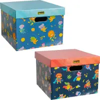 Idena 2 coffres à jouets multicolores 33,0 x 35,0 x 25,5 cm