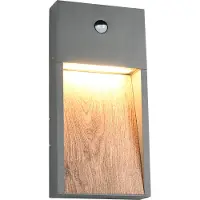 TRIO Applique murale design Salmon Gris avec bois et capteur