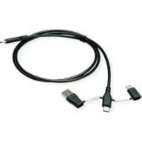 Roline Câble USB 2.0 type C, ST/ST, avec adaptateurs de blocage de données type A+C, 1 m