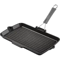 Staub Square Grill Pan Induction 24x36 Cm Noir