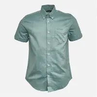 Ben Sherman Chemises à Manches Courtes Oxford Homme Vert Chiné