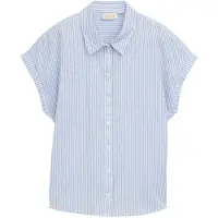 Tom Tailor Striped Short Sleeve Shirt Bleu S Femme