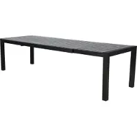 Ebuy24 Ferl Table de jardin 205/275 cm, avec 1 plateau supplémentaire, noir/gris.
